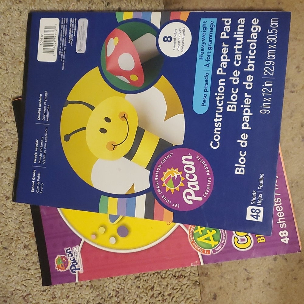 2 Packs of Colored Construction Paper